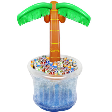 Zcaukya Inflatable Palm Tree Cooler, 60' Blow Up Palm Tree Cooler For Tropical Party Decorations, Hawaiian Party Supplies Pool Party Decorations