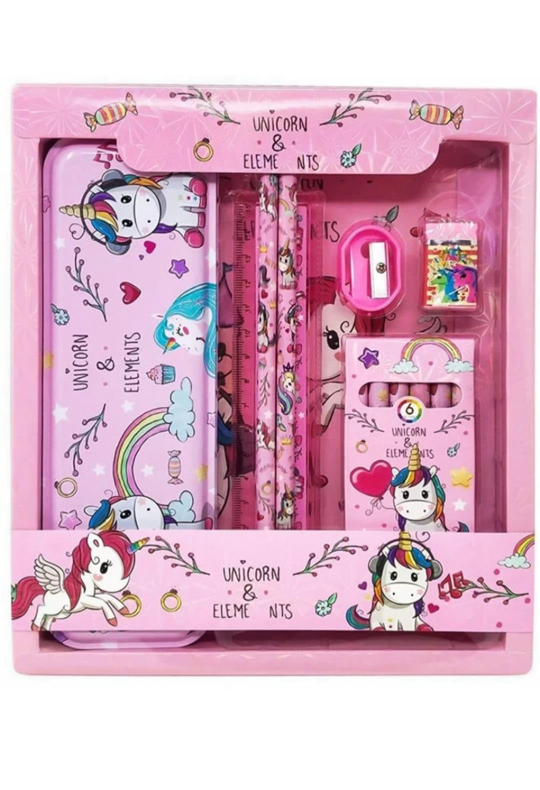 Shishi Unicornstationery Set Combo Boys Girls Pencil Box Set School Supplies Stationery Gift With Unicorn Fancy School Stationar