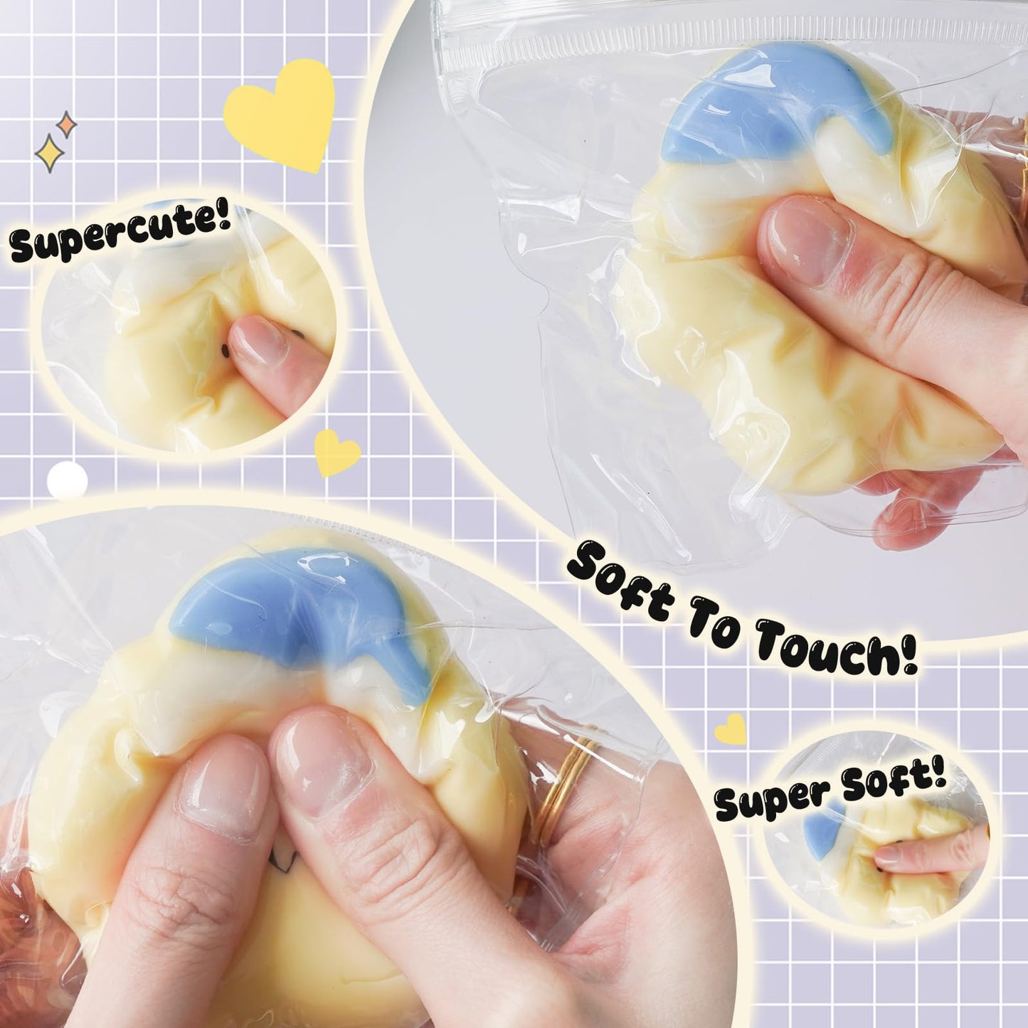 Taba Squishy Toys Valentines Cat Paw Cute Kawaii Squeeze Toys  Sticky Squishy Fidget Toys Silicone Squeeze Toy for Stress Relief Cute Soft Toys Best Valentines Gift for Anniversary (Star)