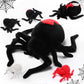 Hydren 5 Pcs Spider Plush Set 14 Inch Redback Spider Stuffed Animal With 4 Babies In Zippered Belly Plushie Gifts For Christmas