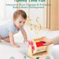 Montessori Spinning Drum Toy Set for Babies 6-12 Months  Sensory Development & Tummy Time Fun - Wooden Infant Toys with Mirror & Bell  for Boys & Girls