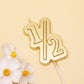 PHD CAKE Gold Number Birthday Candles - 2.76 Inch Large, Half Size Wax Cake Decoration for Party Celebration