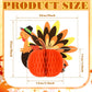 Fourluoo 6 Pcs Thanksgiving Table Centerpiece Decorations Paper Turkey Decor Thanksgiving Honeycomb Decorations 3D Paper Turkey