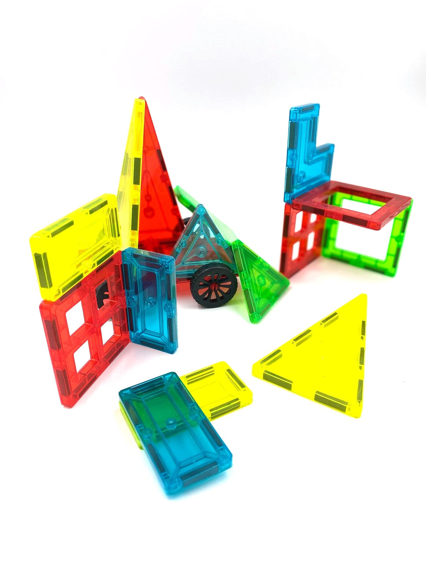 Magnetic Building Tiles - 35 Pieces Colorful Set For Artistic, Creativity And Educational Toys Stem (Science Technology Engineering And Mathematics) For Children Boys And Girls 3 Years And Up