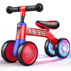 Aetyni Baby Balance Bike 1-2 Year Old: Spider Toddler Bike Baby Bike For 10-24 Month With Colorful Lighting & 4 Wheels First Rid