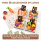 Tiny Land Wooden Play Food Sets for Kids Kitchen - 100% Wood 43 Pieces Kids Toy Food for Toddlers 3+ Year Old, Pretend Food Play