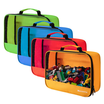 4 Pcs Toys Storage Bag, Classic Bricks Building Set Storage Bag, Travel Case For Building Toys, Puzzles