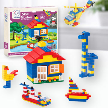 Storio Skill Masters 130+ Pcs Building Blocks Set For Kids | Diy Construction Toy For Boys & Girls | Educational Stem Learning P