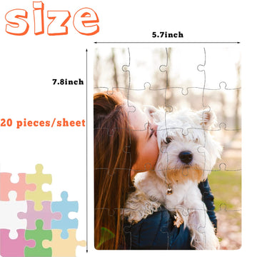 12 Sets Blank White Jigsaw Puzzles,Sublimation Puzzle Craft,White Diy Custom Puzzle For Heat Press Thermal Transfer Puzzle Craft(A5-20 Style)