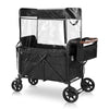 Easyego Stroller Wagon For 2 Kids With Rain Cover, Foldable Wagons Carts Featuring High Seats With 5-Point Harnesses, Easy-Acces