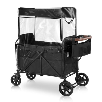 Easyego Stroller Wagon For 2 Kids With Rain Cover, Foldable Wagons Carts Featuring High Seats With 5-Point Harnesses, Easy-Acces