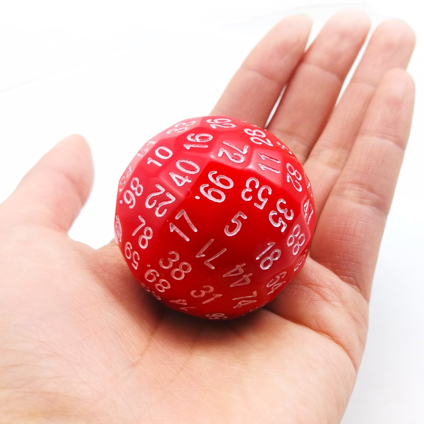 Bescon Polyhedral Dice 100 Sides Dice, D100 Die, 100 Sided Cube, D100 Game Dice, 100-Sided Cube Of Red Color
