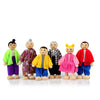 Wooden Dollhouse People, 6 Family Figures Miniature Doll House, Wooden Doll House Family Dress-Up Characters Grandpa, Grandma, Mom, Dad, Boy And Girl