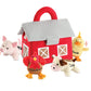Bundaloo Plush Farm Animal Toys With Sounds - Plushie Play Set With Cute Talking Barn Animals In A Barn Carrier