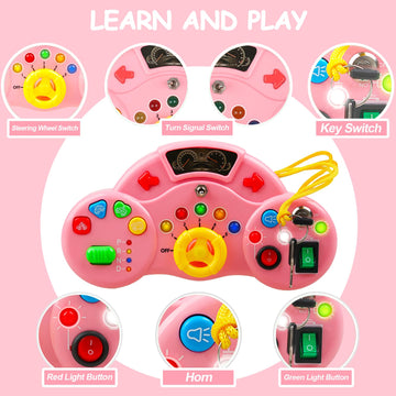 Majobee Montessori Toys Busy Board For Toddlers 2-4, Led Musical Light Switch Toys For 1-3 Year Old, Sensory Activities For Kids