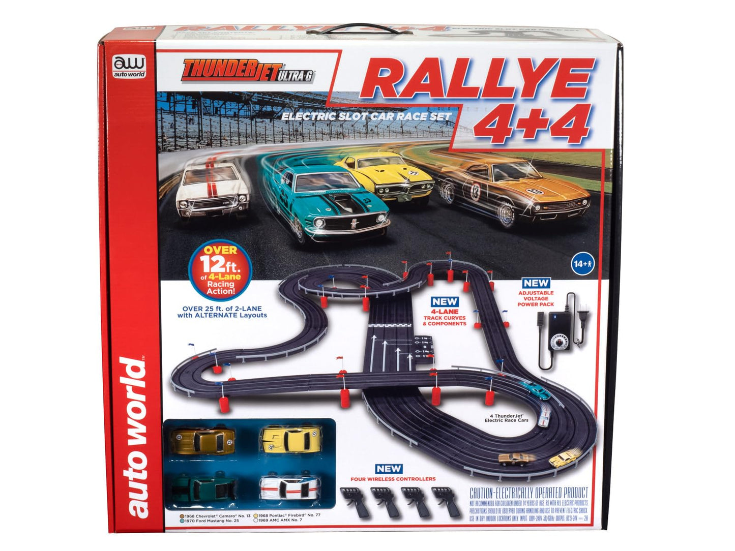 Auto World Rallye 4+4 Slot Race Set Ho Scale
