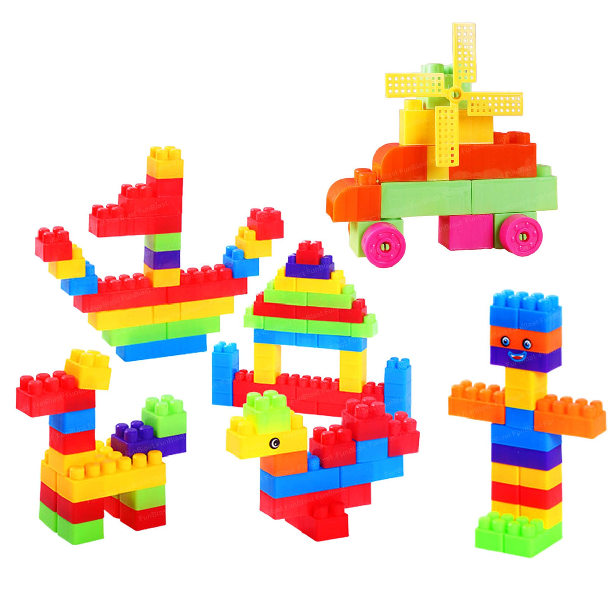 Funblast Building Blocks For Kids  Diy Building Blocks For Kids, Construction Building Block With Wheels For Kid, Learning & Ed