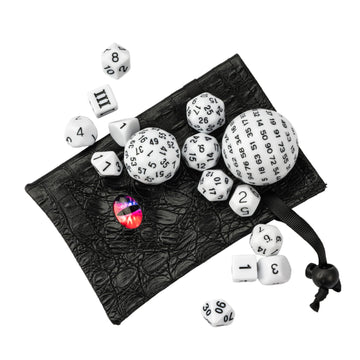 Poludie 15 Pieces Complete Polyhedral Dnd Dice Set D3-D100 Spherical D&D Dice Set With Dragon Eye Dice Bag, D100 Dice For Dungeo
