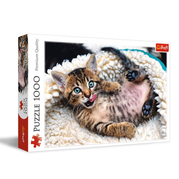 Trefl Cheerful Kitten 1000 Piece Jigsaw Puzzle Red 27'X19' Print, Diy Puzzle, Creative Fun, Classic Puzzle For Adults And Children From 12 Years Old