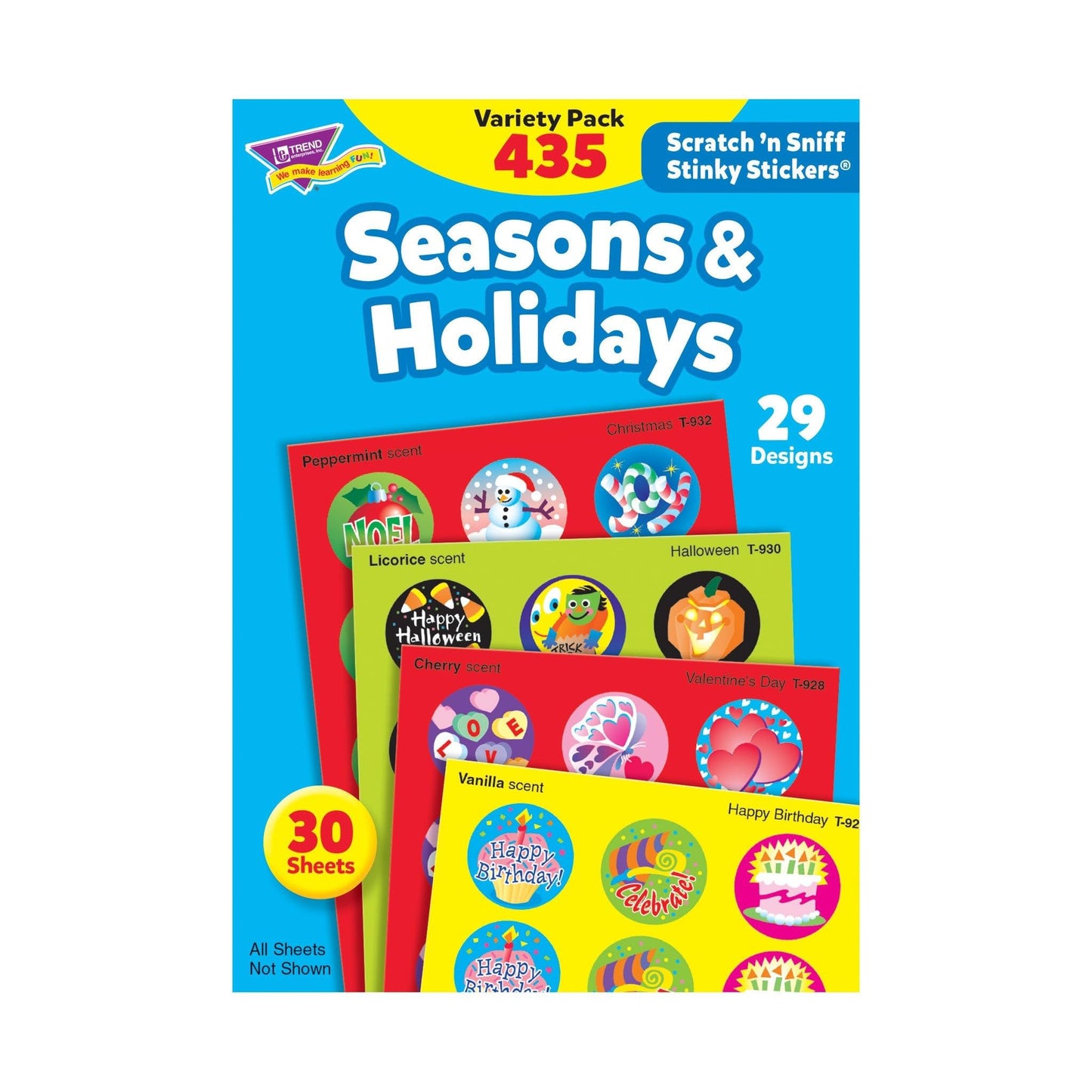 Trend Enterprises: Seasons & Holidays, Scented Scratch N Sniff Stinky Stickers, Fun for Rewards, Incentives, Crafts and as Coll