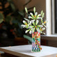 HI-REEKE Transparent Vase Building Set for Flowers, 7.8" H x 3.9" W, Model QJ5208, Durable ABS Material