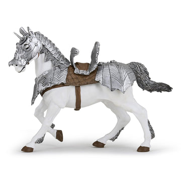 Papo -Hand-Painted - Figurine -Medieval-Fantasy -Horse In Armour -39799 - Collectible - For Children - Suitable For Boys And Girls - From 3 Years Old