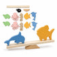 Tantrums Colorful Wooden Lacing Toy For Toddlers | Ocean Animal Stacking & Balancing Game | Montessori Toy To Develop Fine Motor