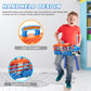 TERRAMUS Dinosaur Transport Truck Car Toy for Kids - 3 in 1 Ejection Folding Track Toys w/Sound, Portable Truck with 8 Race Cars