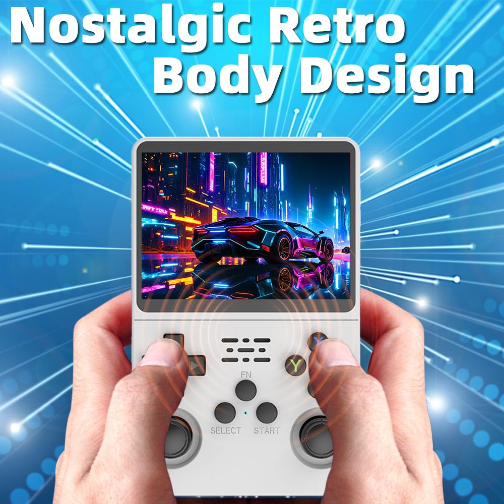 R36S Handheld Game Console 3.5-In 640*480 Ips Oca Screen 3200Mah Opensource System White