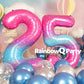Rainbowq 25 Number Balloon 40 Inch For Women Big Starry 0-9 Foil Mylar Large 25 Number Balloons Happy 25Th Birthday Party Annive