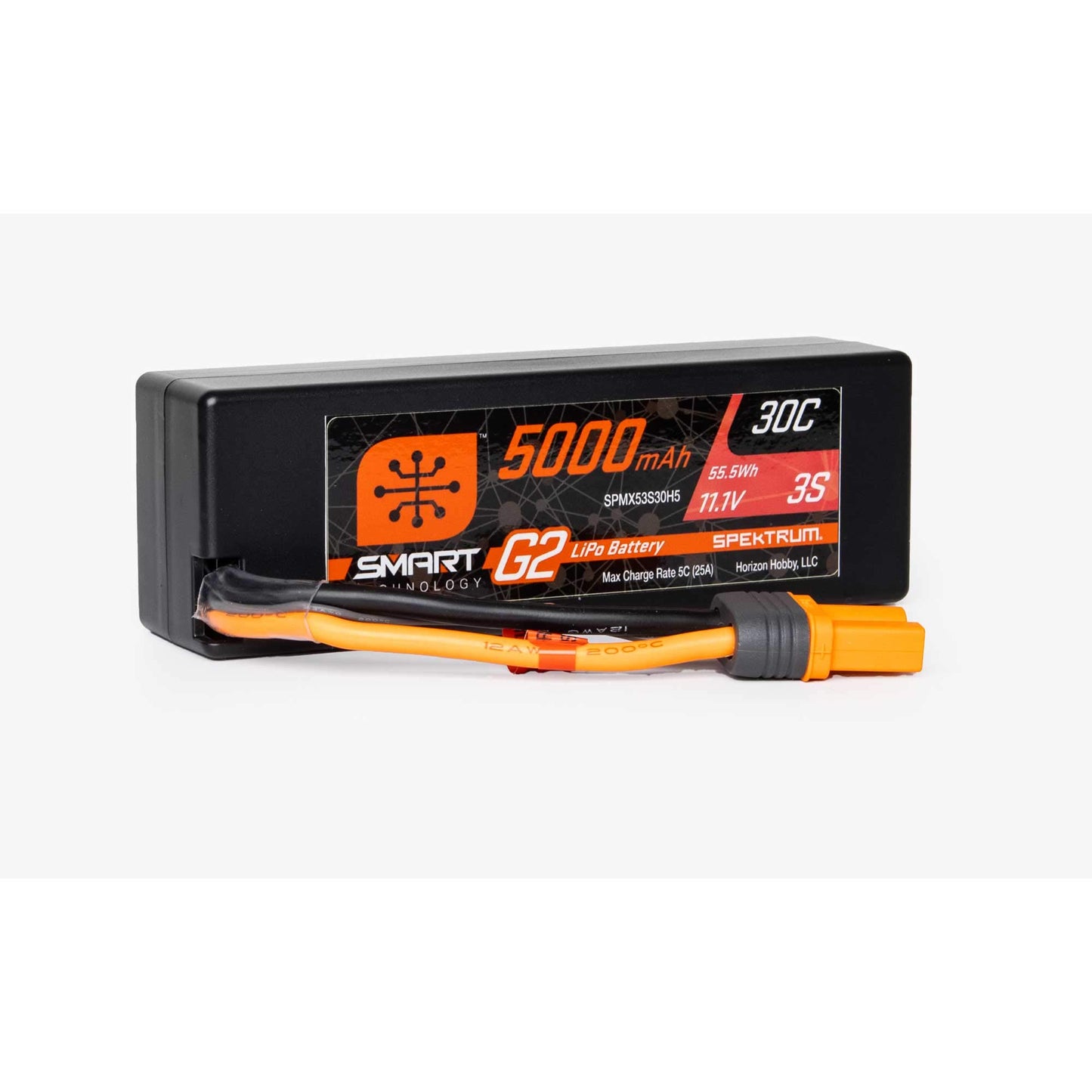 Spektrum 11.1V 5000mAh 3S 30C Smart LiPo G2 Hard Case: IC3, SPMX53S30H5