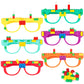 Hxezoc 12 Pcs Diy Building Bricks Glasses Building Blocks Games For Kids Creative Building Block Glasses Party Favors, Carnival Birthday Party Games Supplies