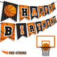 Basketball Happy Birthday Banner Slam Dunk Party Decoration Supplies Kids Teenagers Boys B-Day Photo Prop Pennant Ideas No Diy R
