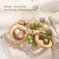 Promise Babe Silicone & Beech Baby Teether Retro Color Bracelet 2Pc Set Wooden Nursing Bracelet