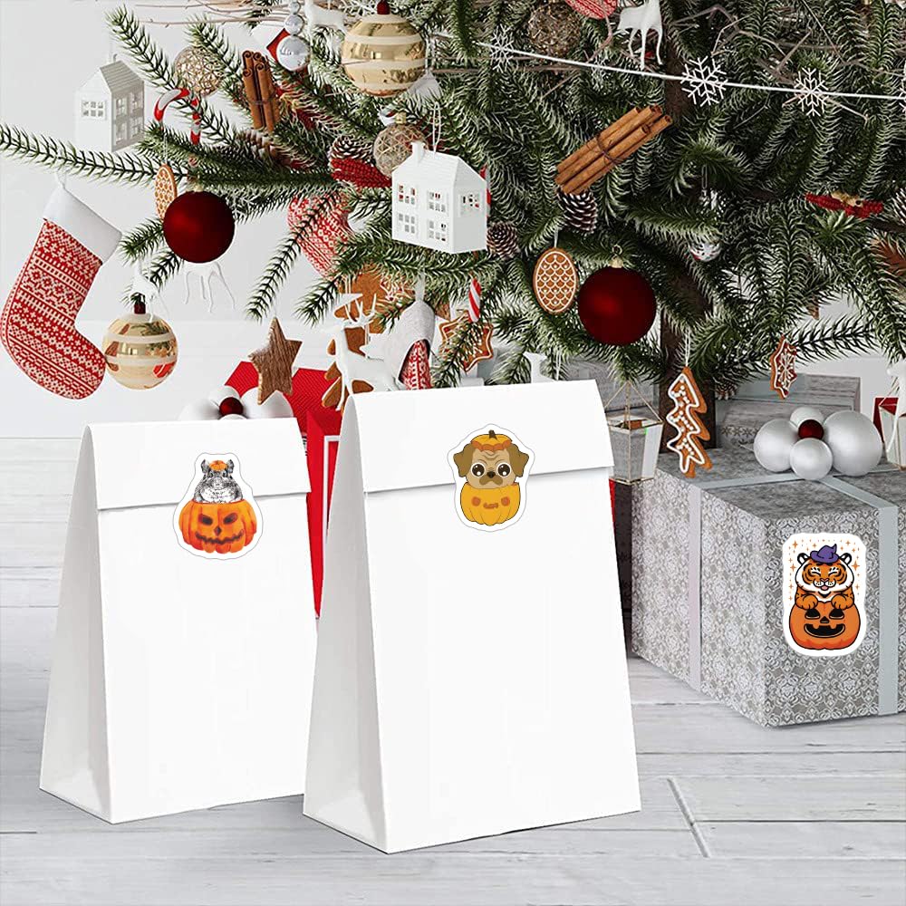 500 Pieces(10 Patterns)Halloween Pumpkin Stickers Cartoon Aesthetics Fashion Graffiti Adhesive For Kids Girls Boys Teens Adults