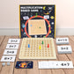 Bakam Wooden Multiplication Board Math Game For Kids 8-12, Math Manipulatives Set With 100Pcs Flash Cards For Kids 6-8 Years Old, Montessori Counting Toy For Boys Girls Preschool Learning
