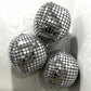 Disco Ball Balloons Arch Kit, White And Silver Balloons Different Sizes Garland With Large Metallic Silver Mirror Balls Balloons
