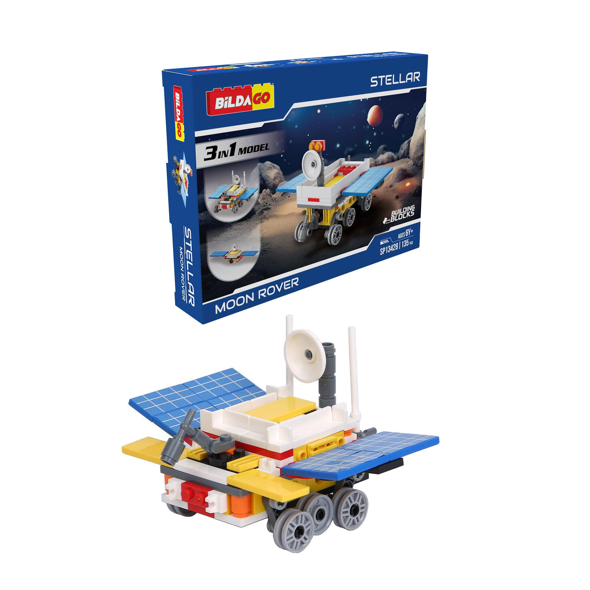 Bildago Stellar Moon Rover 3 In 1 Model (135 Pcs) | Building Block Sets | For 6 Years+ | Stellar Series