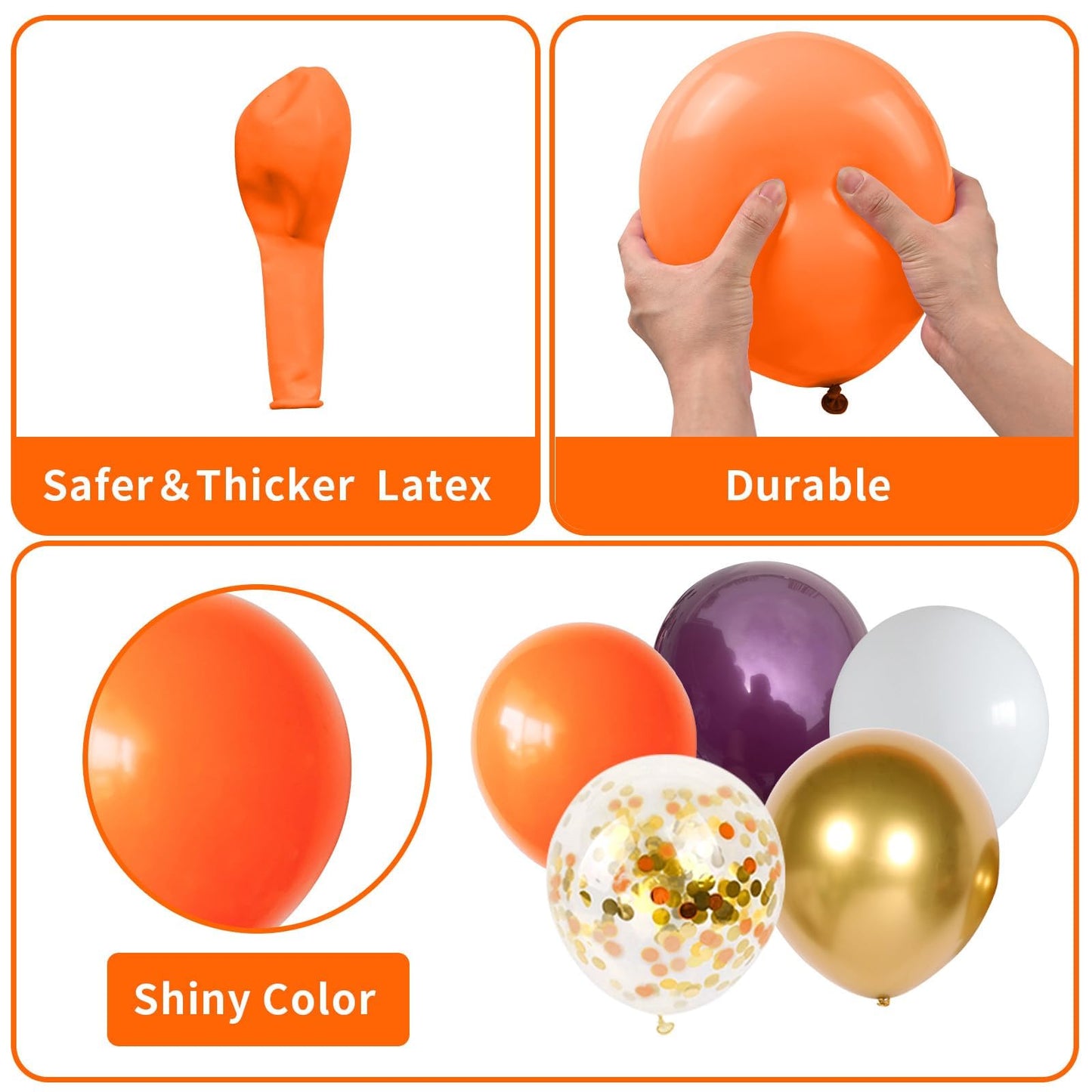 Fall Balloon Arch Kit, Orange Gold Burgundy Fall Balloon Garland Kit, Thanksgiving Balloons With 2Pcs 2-Meter-Long Maple Leaves,