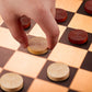 72 Pieces Wood Checkers 1.06 Inch Wooden Checkers Pieces Set with Stackable Ridge in Drawstring Storage Pouch for Board Game  Dark Brown and Natural