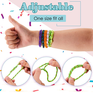 Henoyso 360 Pcs Friendship Bracelets Rope Bulk in 12 Assorted Colors Adjustable Woven Bracelets Rope Bracelets Bulk for Adults G