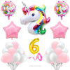 Flyloons 6Th Unicorn Theme Birthday Decoration Kit Pink White For 6 Year Old Baby Boys Girls Kids 5 Pcs Unicorn Theme 30 Pcs Pas