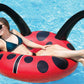 Poolmaster Lady Bug Inflatable Swimming Pool Party Float (48 Inch), Red, Black