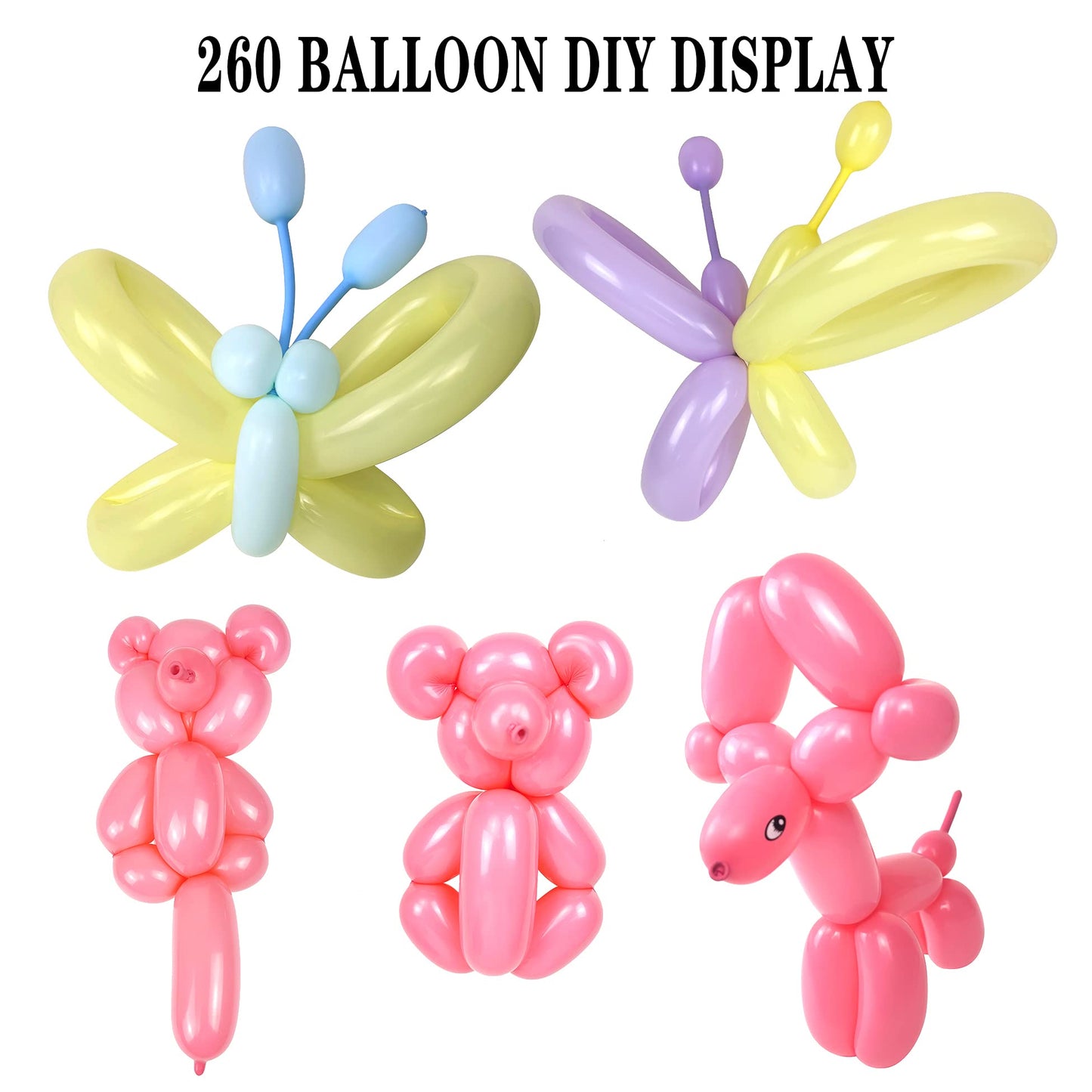 LXZFCRG Premium Latex Twisting Balloons, 5.1" Multicolor Pack of 100 for Birthday, Wedding, and Festival Parties