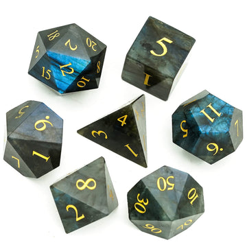 UDIXI Gemstone DND Dice Set, 7PCS Natural Stone D&D Dice Polyhedral Dice with Gift Case for Dungeons and Dragons Role Playing Ga