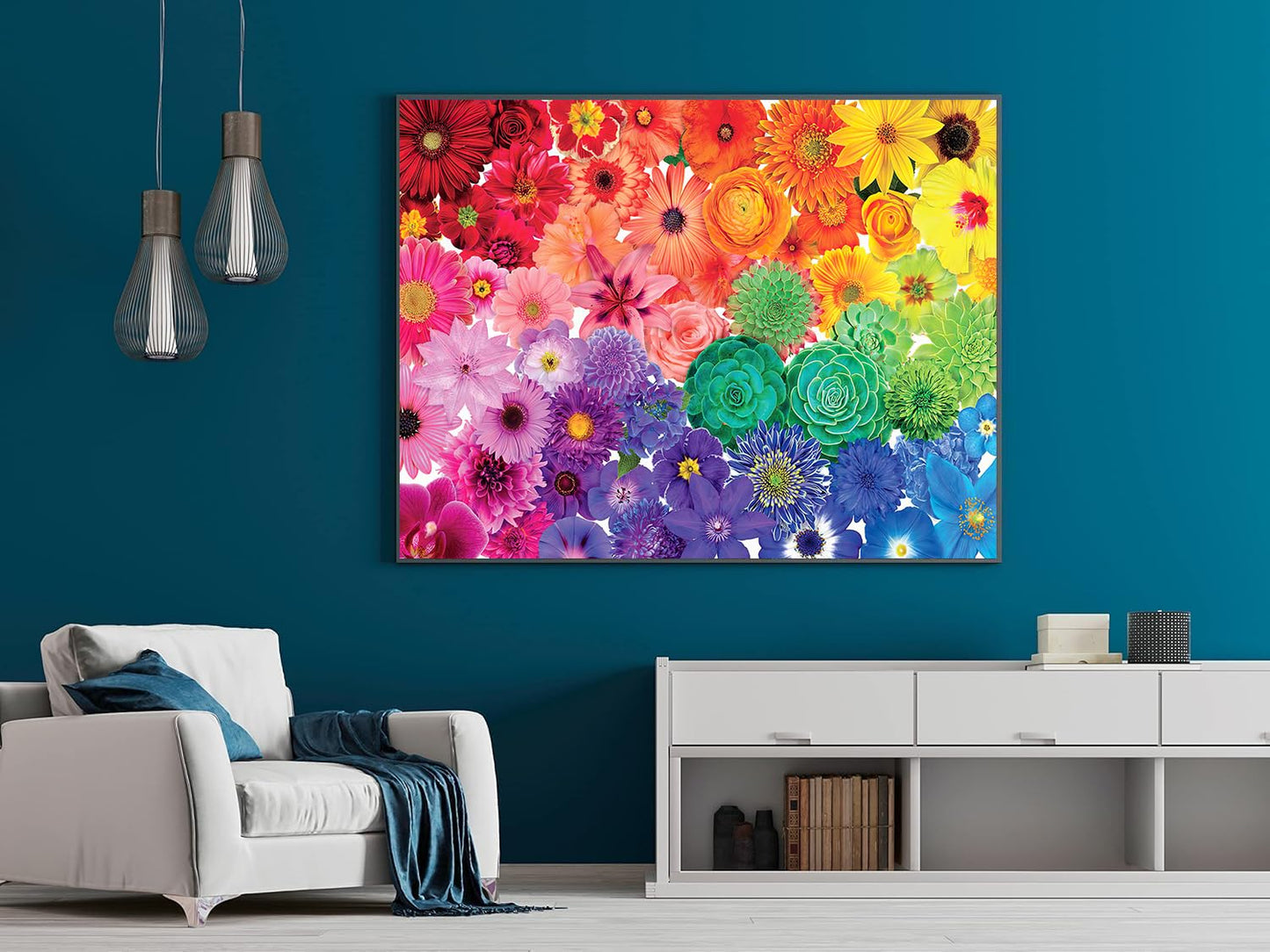 1000 Pieces Flower Puzzles For Adults, 2 Pack Colorful Flowers Jigsaw Puzzles, Spring Plants Rose Daisy Blooms Challenging Funny