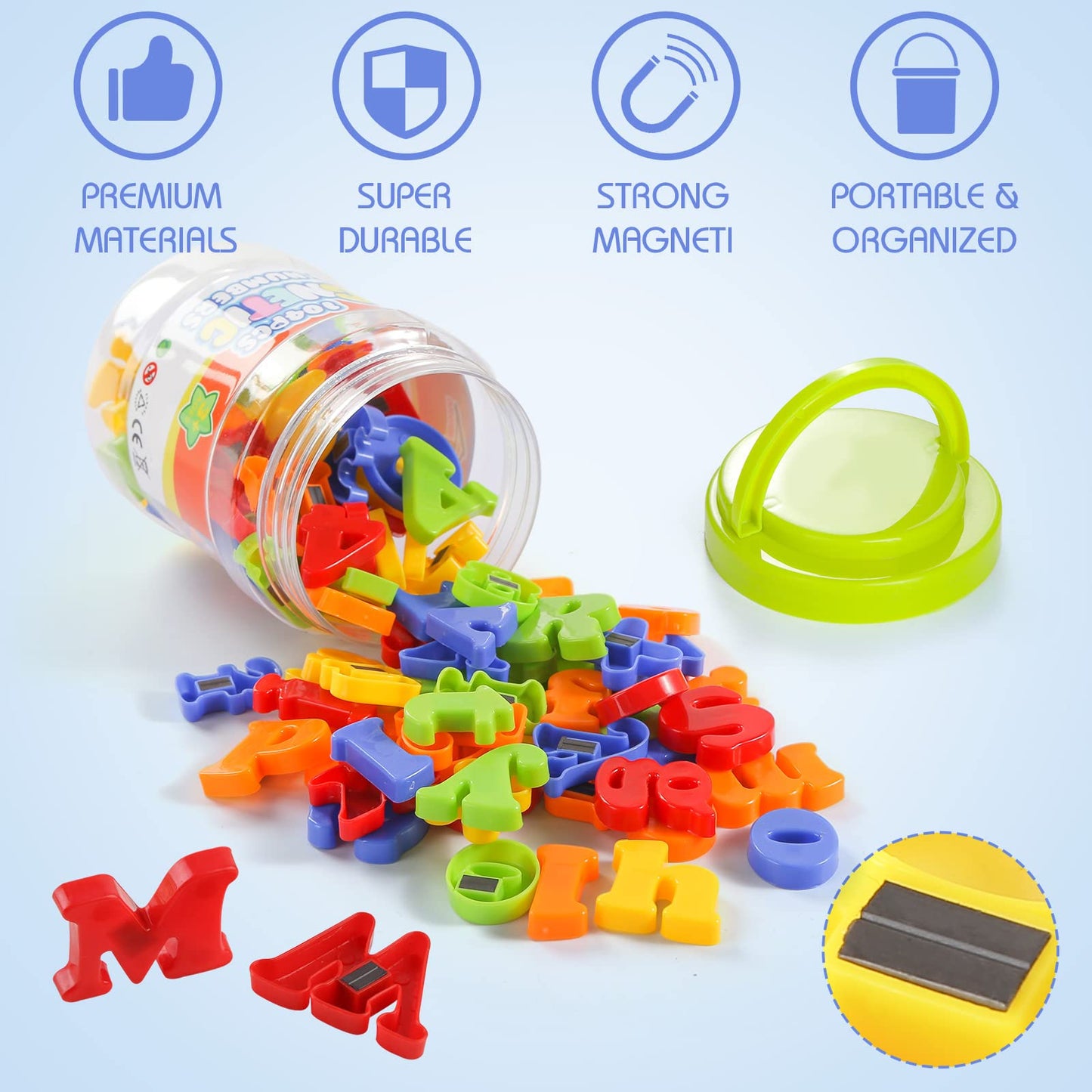 Lovestown Magnetic Letters And Numbers Set,Abc 123 Alphabet Fridge Magnets, Educational Learning Toy For Toddlers,Letter Magnets 104 Pieces