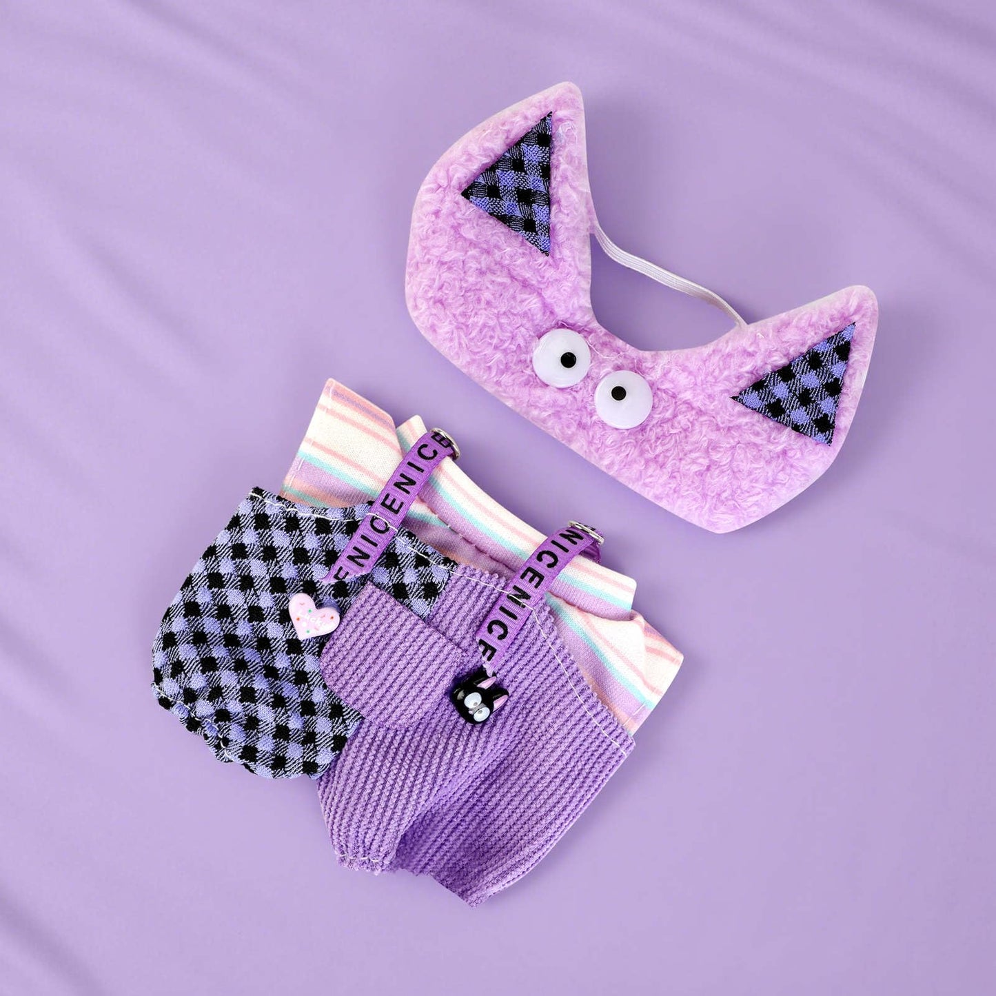 Abincee 17cm Doll Clothes Compatible with Labubu enhanced Doll Outfit Set Fashion Designed Dresses (Purple)