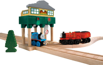 Thomas & Friends Deluxe Over-The-Track Signal - Battery Operated, Multi-Colored Wooden Railway Toy, One Size