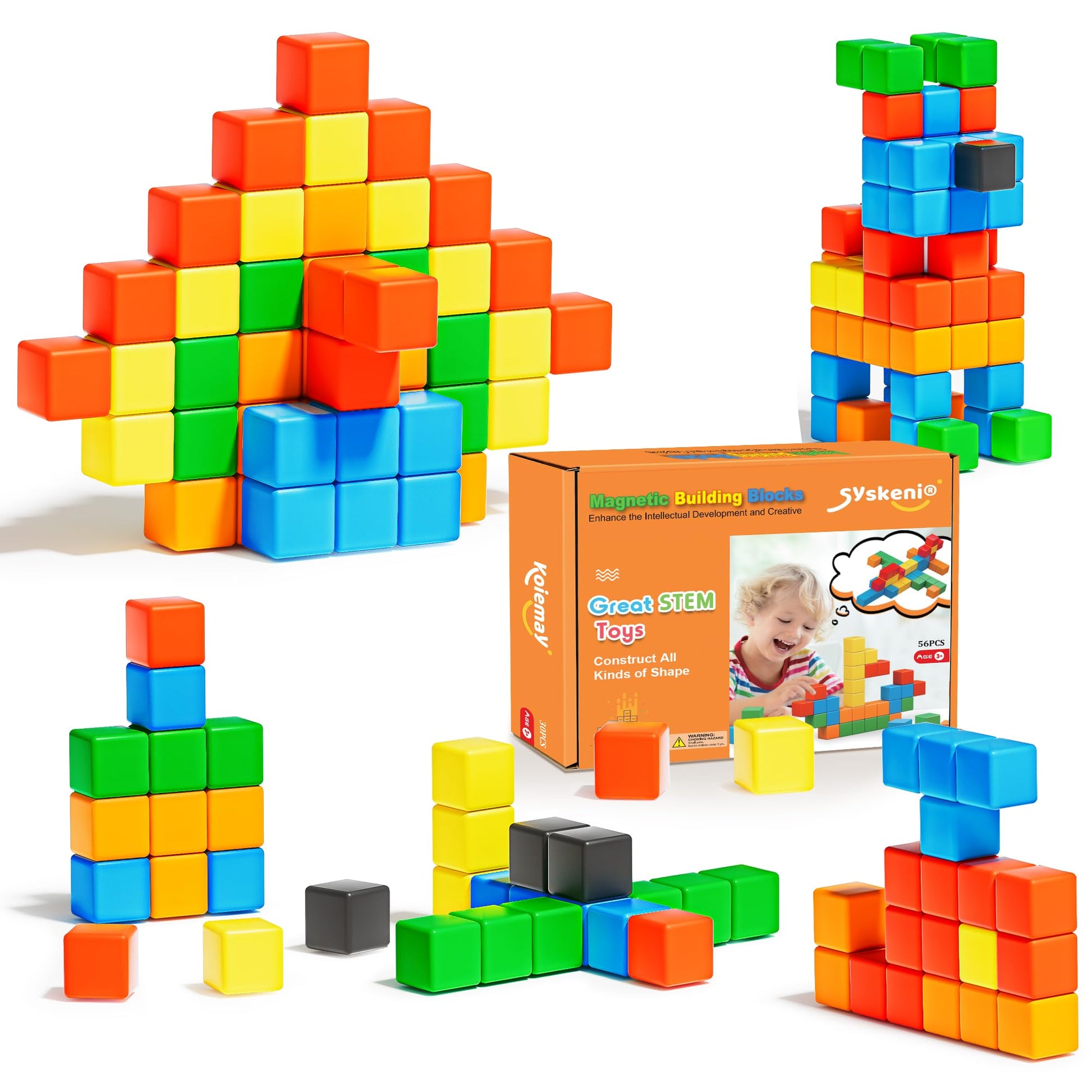 SYSKENI Magnetic Blocks, Gifts for 3 4 5 6 Year Old, Magnet Building Blocks for Toddlers, Girls & Boys, Montessori - Autism - Se